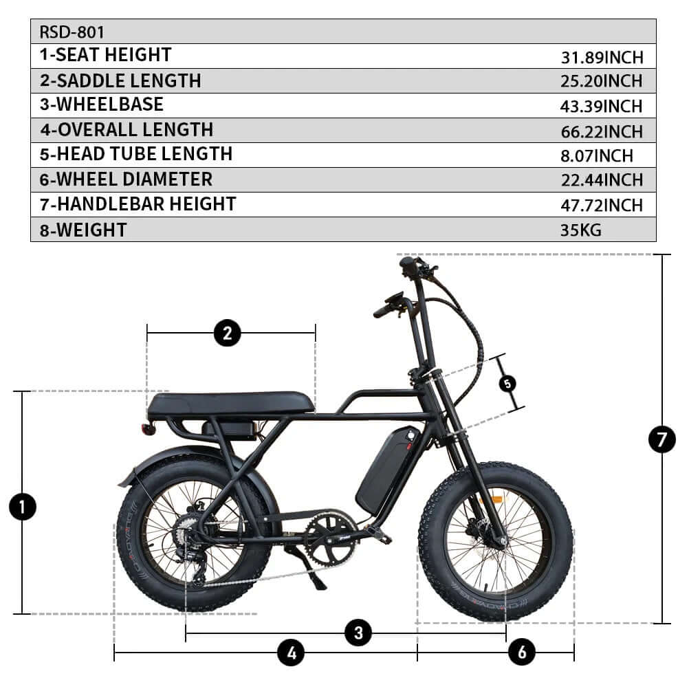 Coastal Cruiser Ripper -48V 750W Moto Style Electric Bike